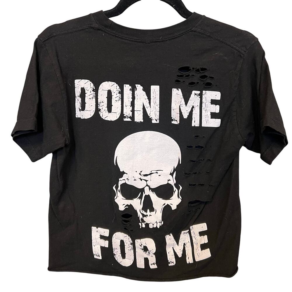 The Drive Clothing "Doin Me For Me" Distressed Crop Top Small
